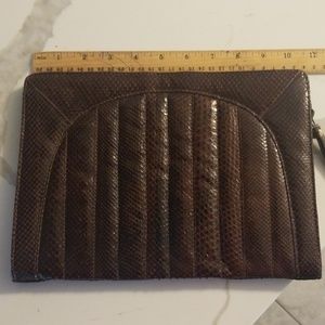 Vintage Ronora Brown Snake Skin clutch/tablet case